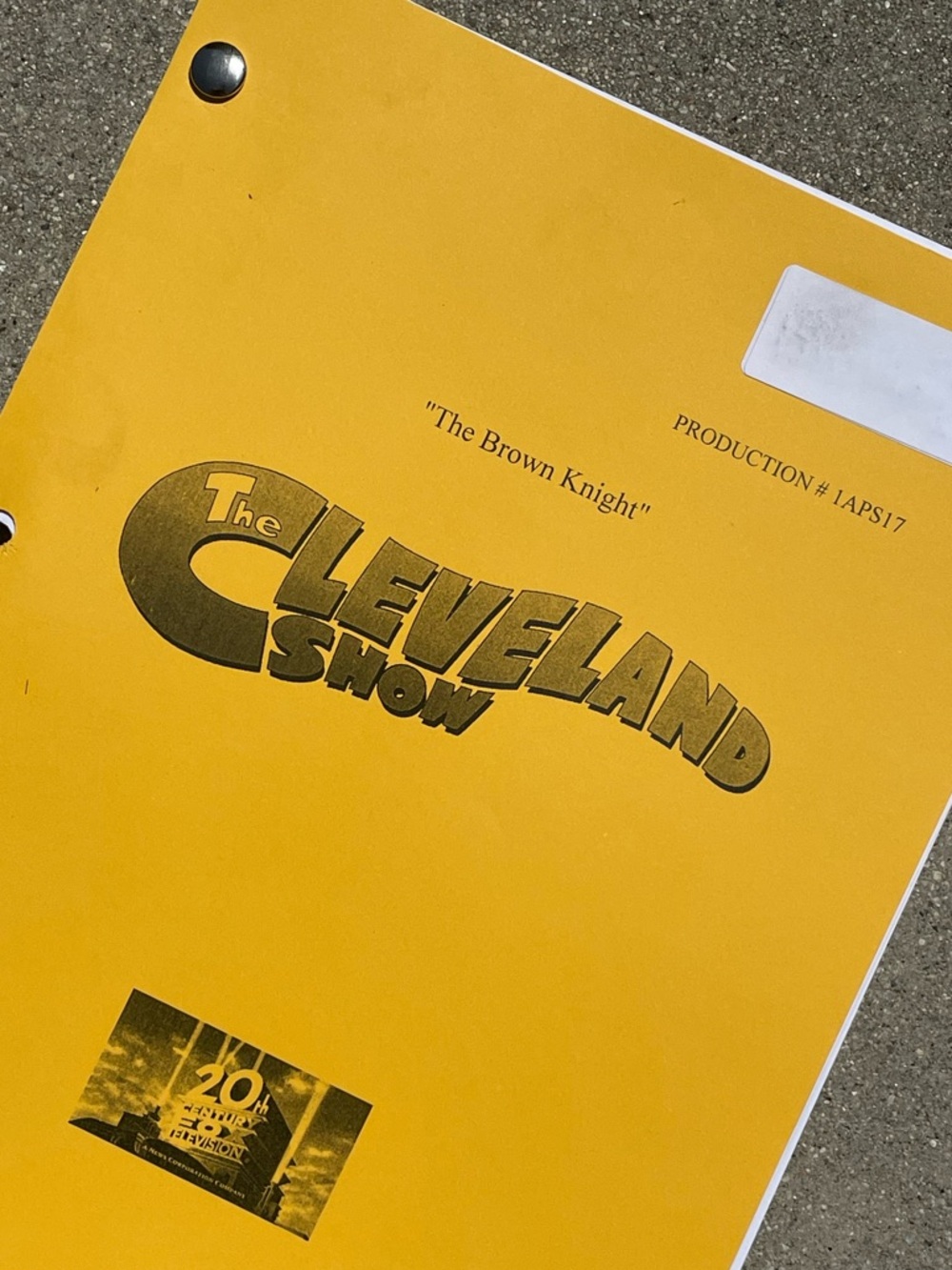 The Cleveland Show The Brown Knight 2009 Production Used Table Draft Script